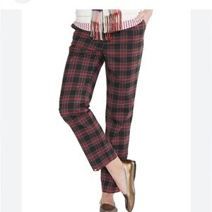 J. Crew Cafe Capri Wool Red Tartan Pant size 4